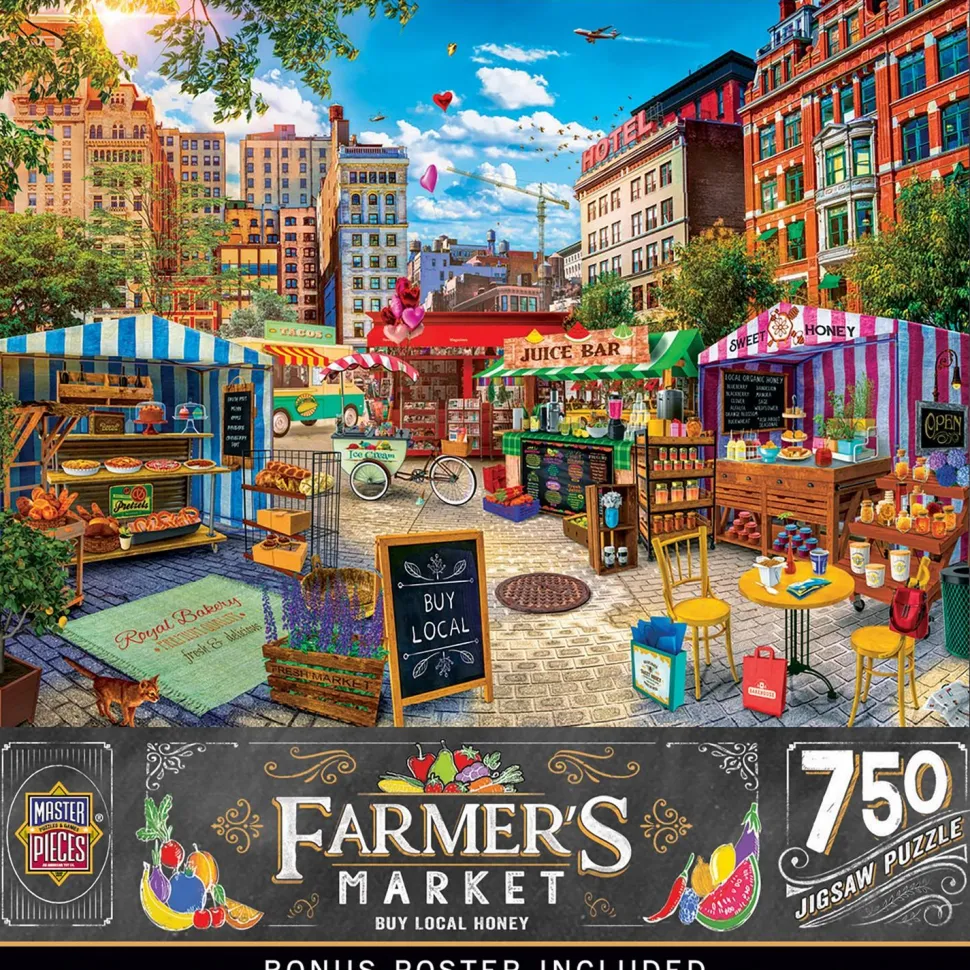 Puzzle 750 pièces : Marché fermier - Achetez du miel local - Master Pieces
