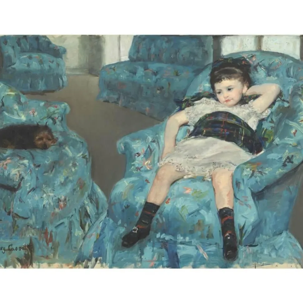 Puzzle 1000 pièces : Mary Cassatt - Fille Dans Canapé bleu - DToys