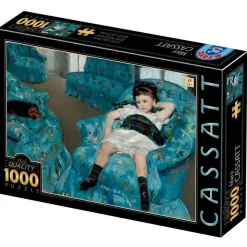 Puzzle 1000 pièces : Mary Cassatt - Fille Dans Canapé bleu - DToys