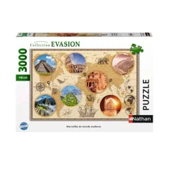 Puzzle 3000 pièces : Merveilles du monde moderne - Nathan