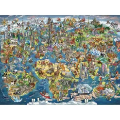 Puzzle 3000 pièces : Merveilleuse Carte du Monde - Anatolian