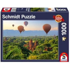 Puzzle 1000 pièces : Montgolfières à Mandalay, Myanmar - Schmidt