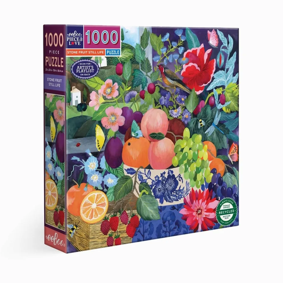 Puzzle 1000 pièces : Nature morte - corbeille de fruits - Eeboo