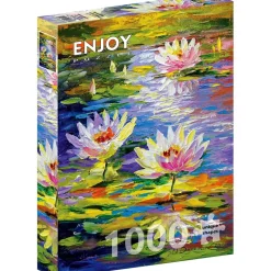 Puzzle 1000 Pièces : Nénuphars dans l'étang - EnjoyPuzzle