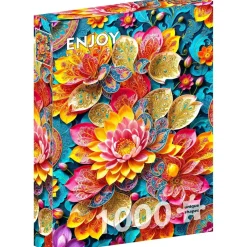 Puzzle 1000 pièces : Nénuphars élégants - EnjoyPuzzle