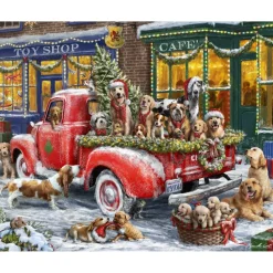 Puzzle 1000 pièces : Noël canin - Vermont Christmas Company