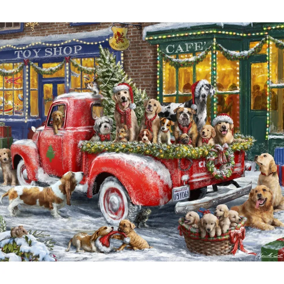 Puzzle 1000 pièces : Noël canin - Vermont Christmas Company