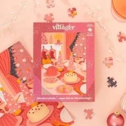 Puzzle 500 pièces : Noël rose - Villager Puzzles