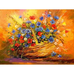 Puzzle 1000 Pièces : Panier avec des fleurs - EnjoyPuzzle