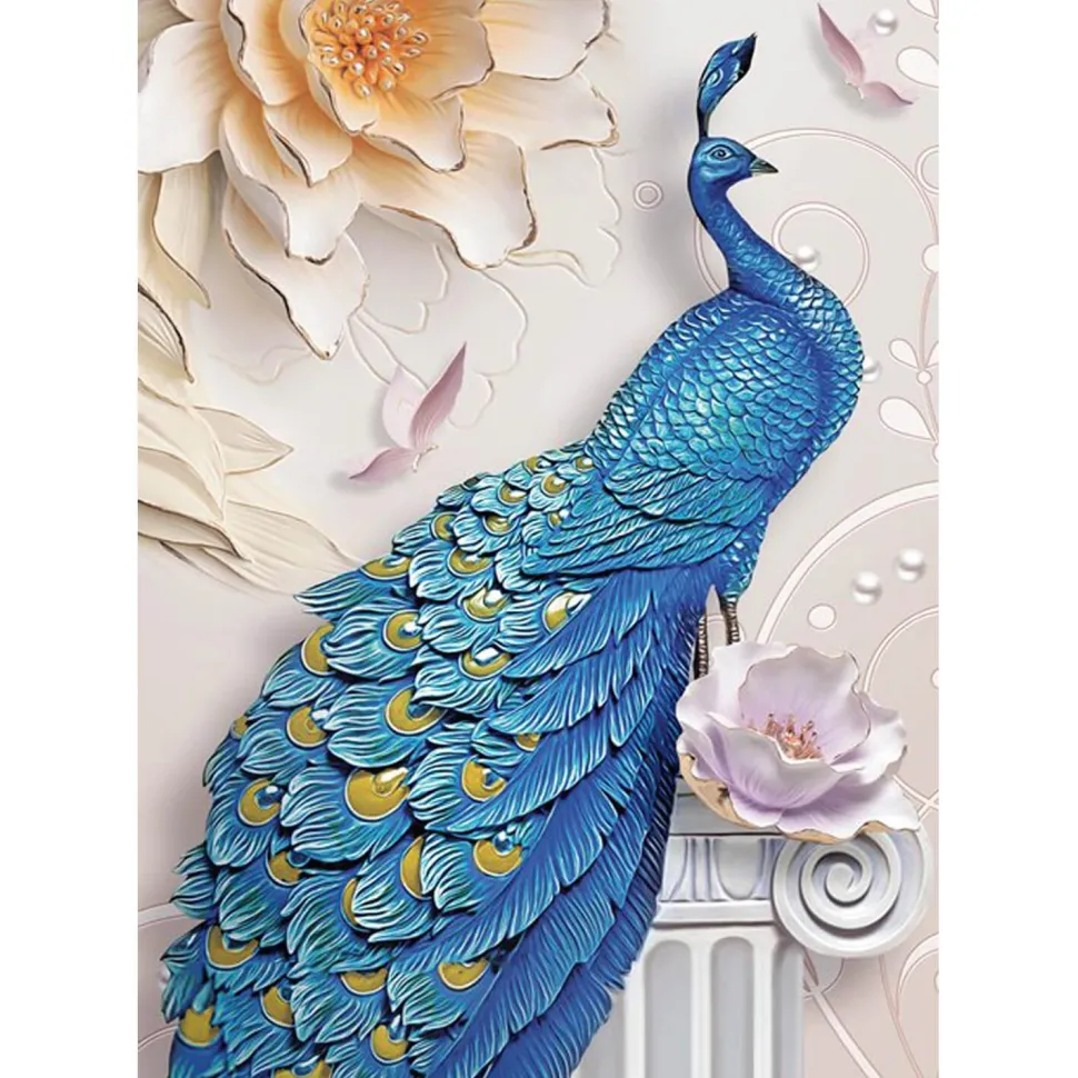 Puzzle 1000 pièces : Paon Bleu - Magnolia