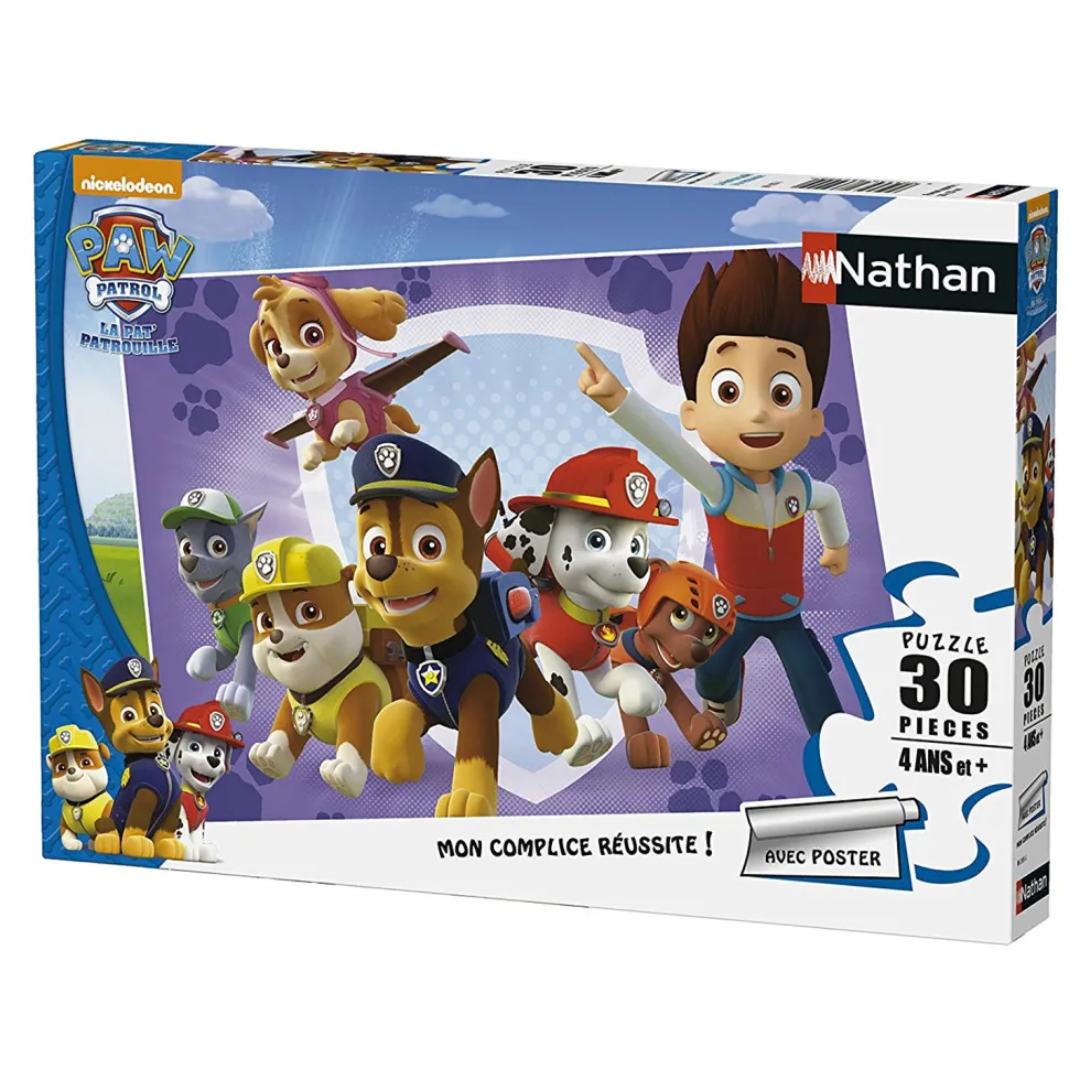 Puzzle 30 pièces : Pat'Patrouille à la rescousse (Paw Patrol) - Nathan