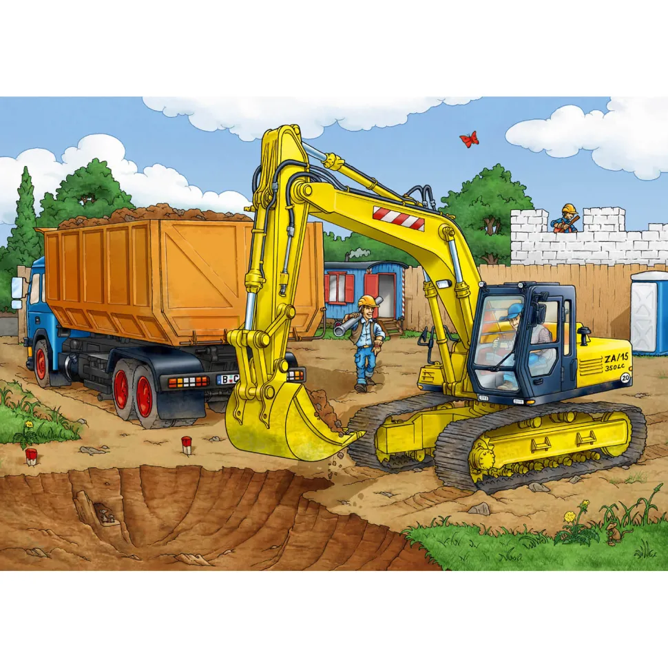 Puzzle 40 pièces : Pelleteuse avec modèle Siku - Schmidt