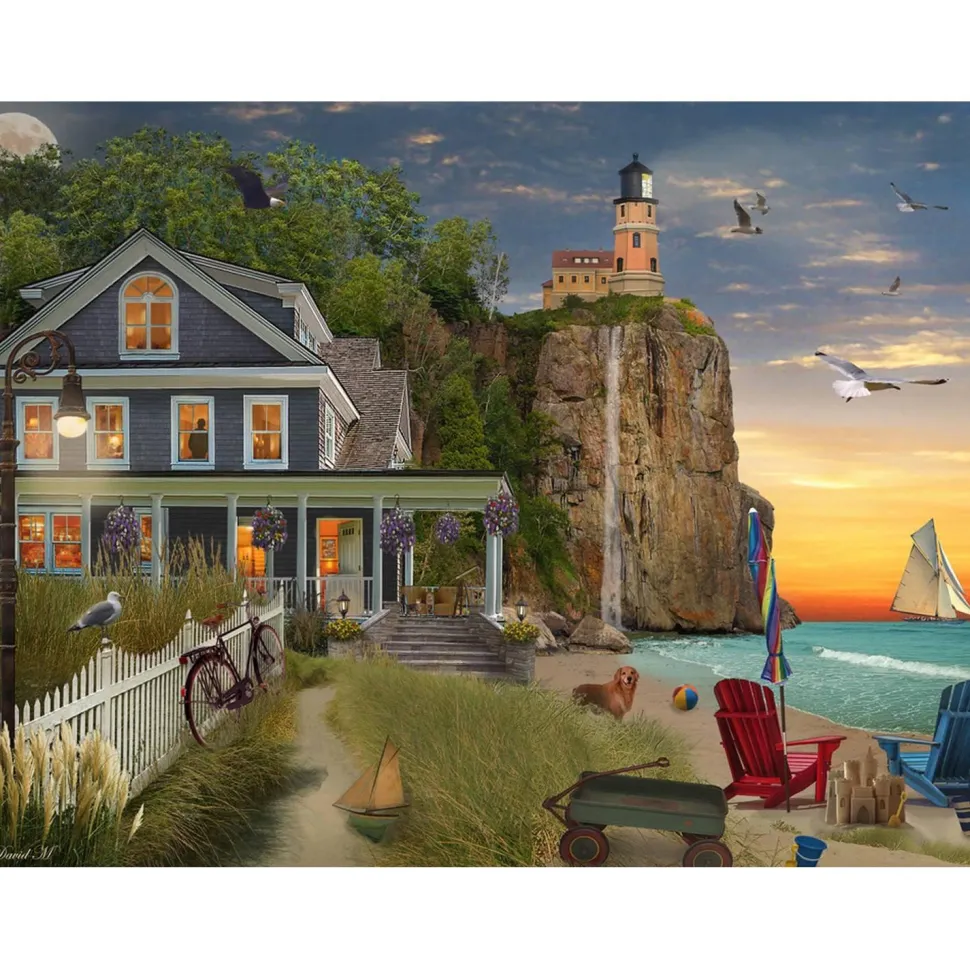 Puzzle 550 pièces : Phare au bord de la mer - Vermont Christmas Company