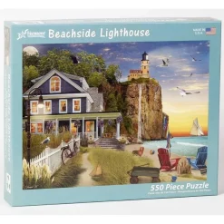 Puzzle 550 pièces : Phare au bord de la mer - Vermont Christmas Company