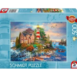 Puzzle 500 pièces : Phare sur le rocher - Schmidt