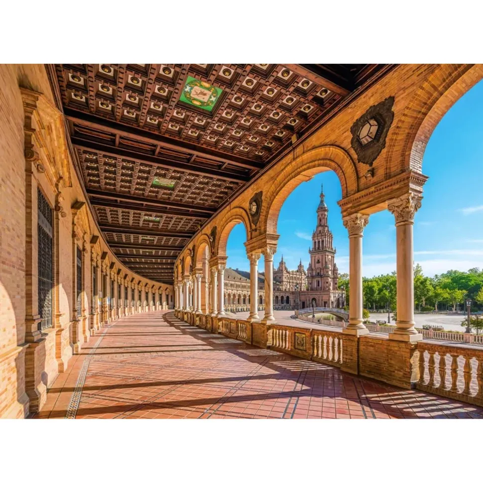 Puzzle 1000 pièces : Place d'Espagne, Séville, Espagne - Castorland