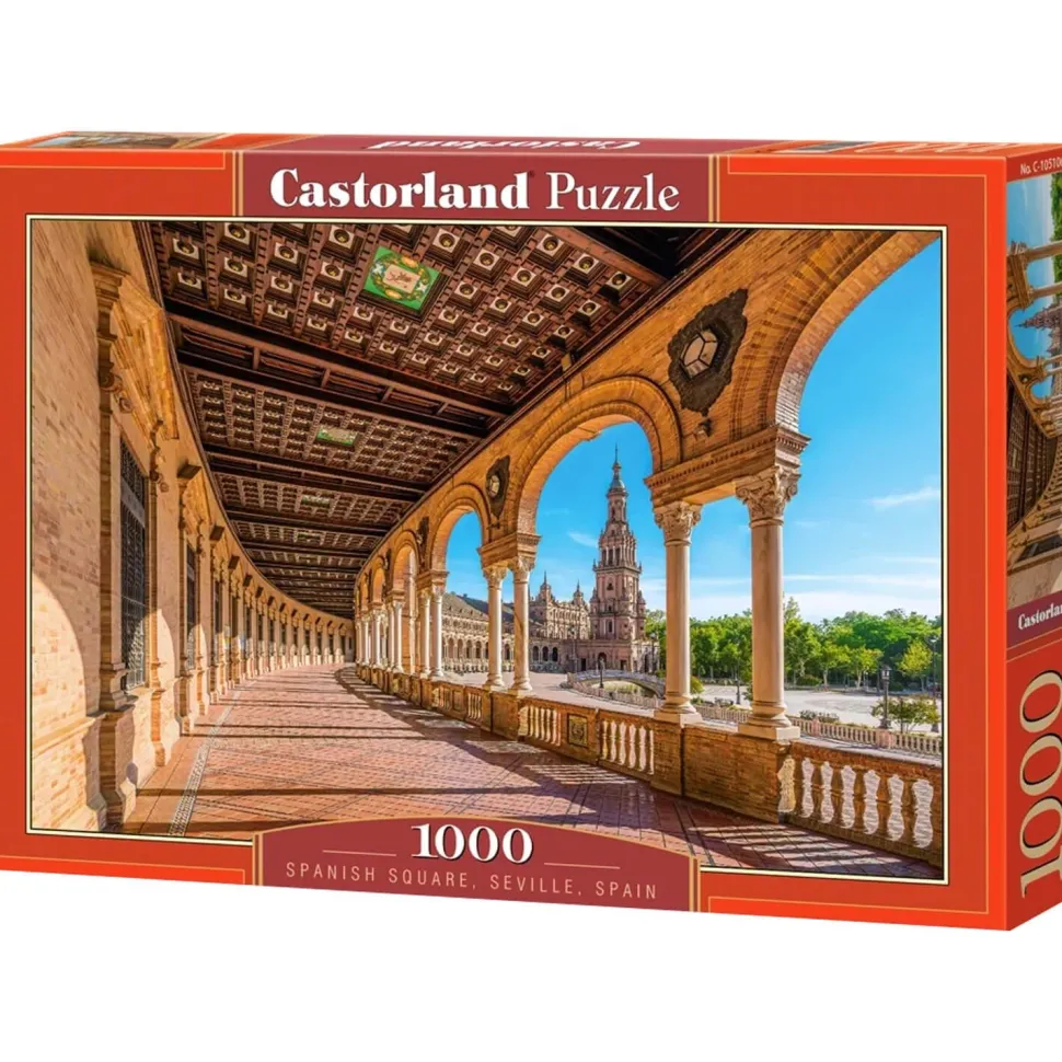 Puzzle 1000 pièces : Place d'Espagne, Séville, Espagne - Castorland