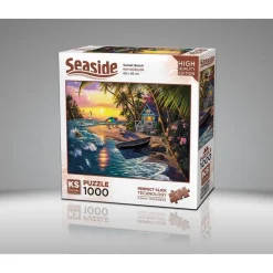 Puzzle 1000 pièces : Plage au Coucher de Soleil - Ks Games