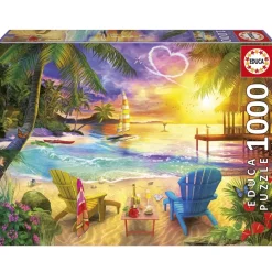 Puzzle 1000 pièces : PLAGE DE L'AMOUR - Educa