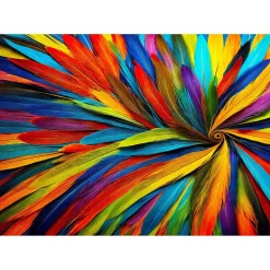 Puzzle 1000 Pièces : Plumes colorées - EnjoyPuzzle