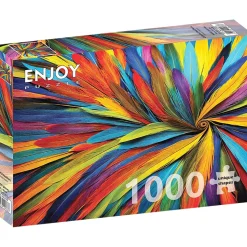 Puzzle 1000 Pièces : Plumes colorées - EnjoyPuzzle