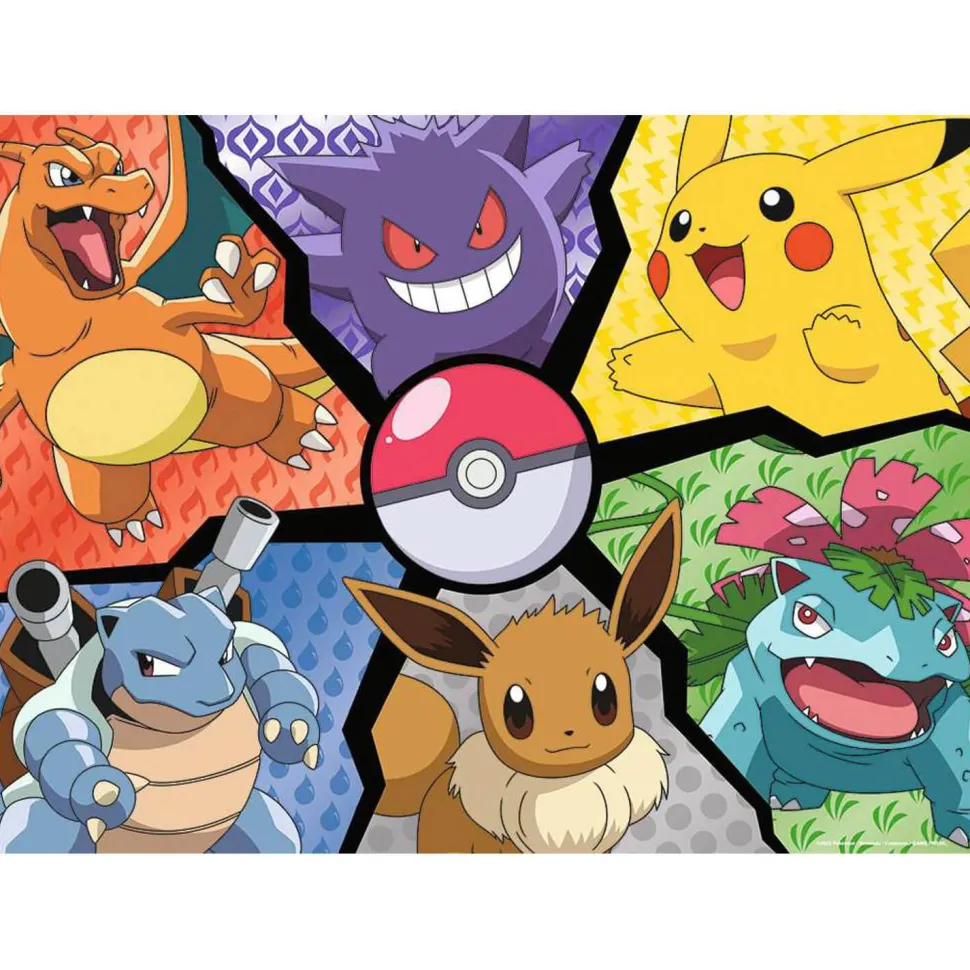 Puzzle 100 pièces : Pokémon : Pikachu, Evoli et compagnie - Nathan