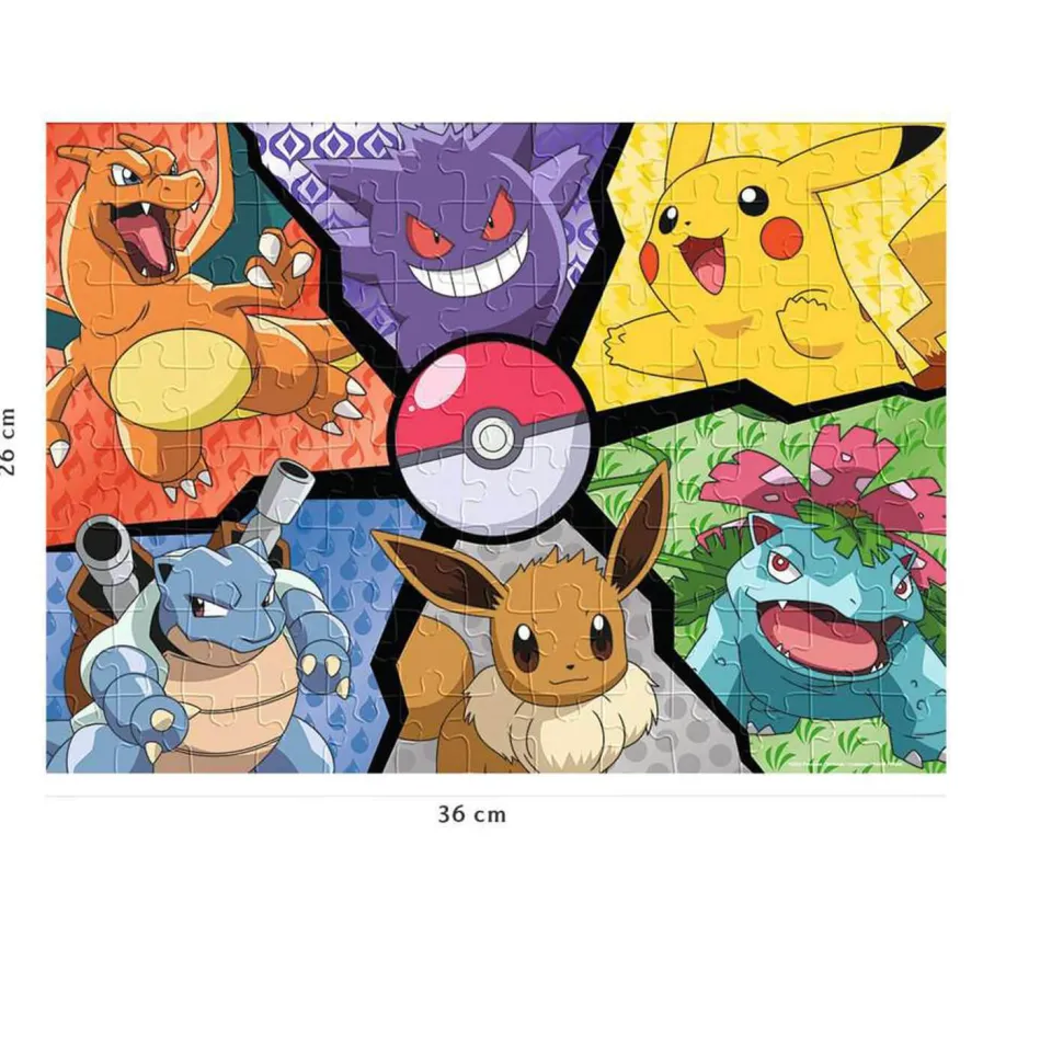 Puzzle 100 pièces : Pokémon : Pikachu, Evoli et compagnie - Nathan