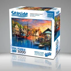 Puzzle 3000 pièces : Port Américain au Coucher de Soleil - Ks Games