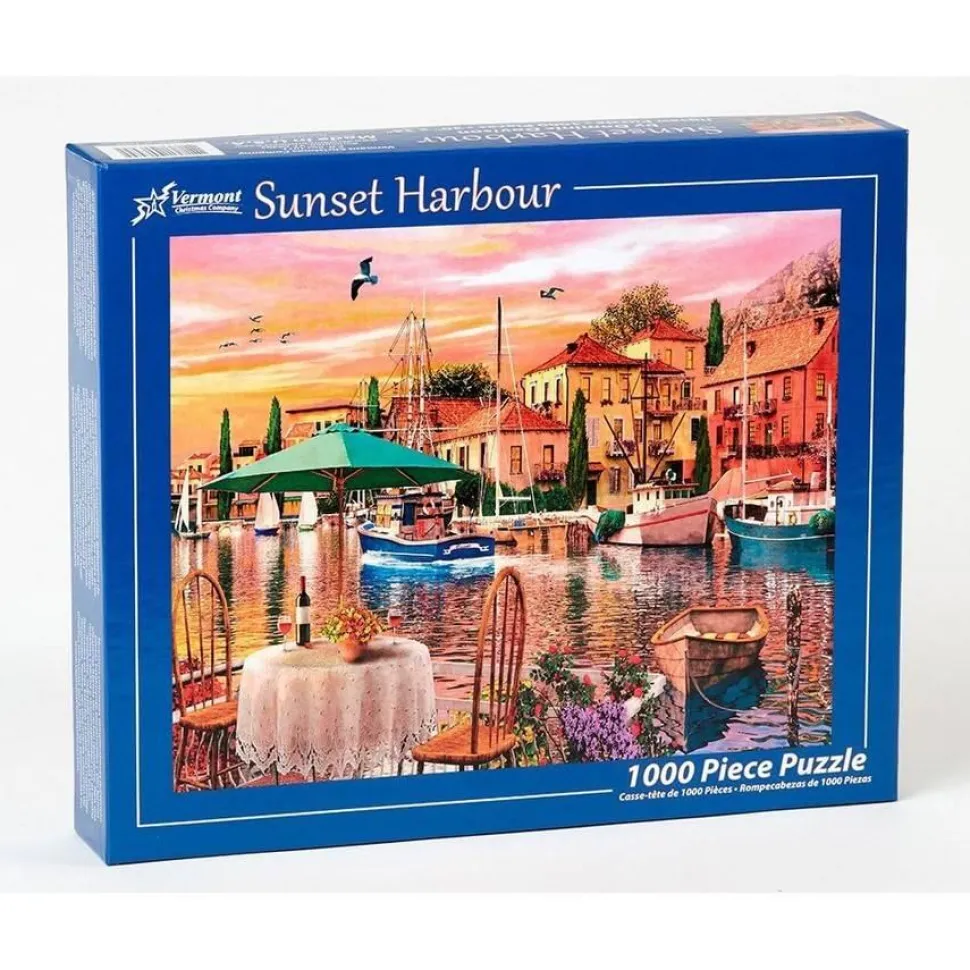 Puzzle 1000 pièces : Port au coucher de soleil - Vermont Christmas Company