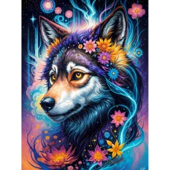 Puzzle 1000 Pièces : Portrait de Loup Magique - EnjoyPuzzle