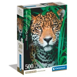 Puzzle 500 pièces + poster : Jaguar dans la jungle - Clementoni