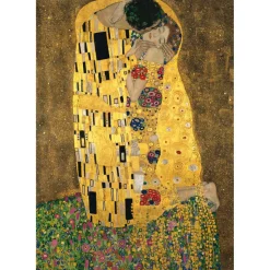 Puzzle 1000 pièces + poster : Le Baiser, Klimt - Clementoni
