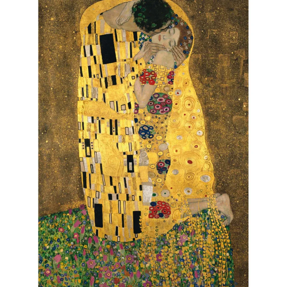 Puzzle 1000 pièces + poster : Le Baiser, Klimt - Clementoni