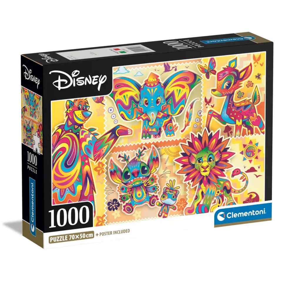 Puzzle 1000 pièces + poster : Les Classiques Disney - Clementoni