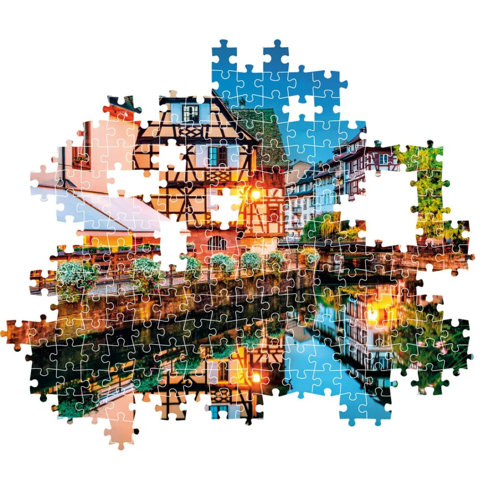 Puzzle 500 pièces + poster : Vieille Ville de Strasbourg - Clementoni
