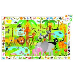Puzzle 35 pièces - Poster et jeu d'observation : La jungle - Djeco