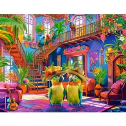 Puzzle 200 pièces : premium Perroquets au Paradis - Castorland