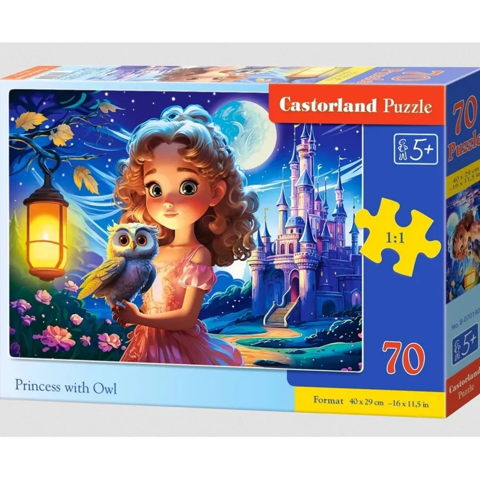 Puzzle 70 pièces : Princesse avec hibou - Castorland