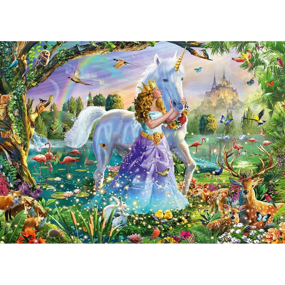 Puzzle 150 pièces : Princesse avec licorne et château - Schmidt