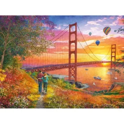 Puzzle 2000 pièces : Promenade vers le pont du Golden Gate - Schmidt