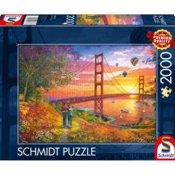 Puzzle 2000 pièces : Promenade vers le pont du Golden Gate - Schmidt