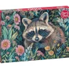 Puzzle 1000 pièces : Raton laveur dans les fleurs - CherryPazzi