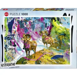 Puzzle 1000 pièces : Rebrush : Grandes Cornes - Heye