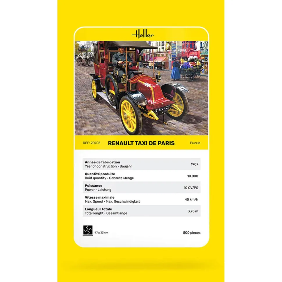Puzzle 500 pièces : Renault Taxi De Paris - Heller