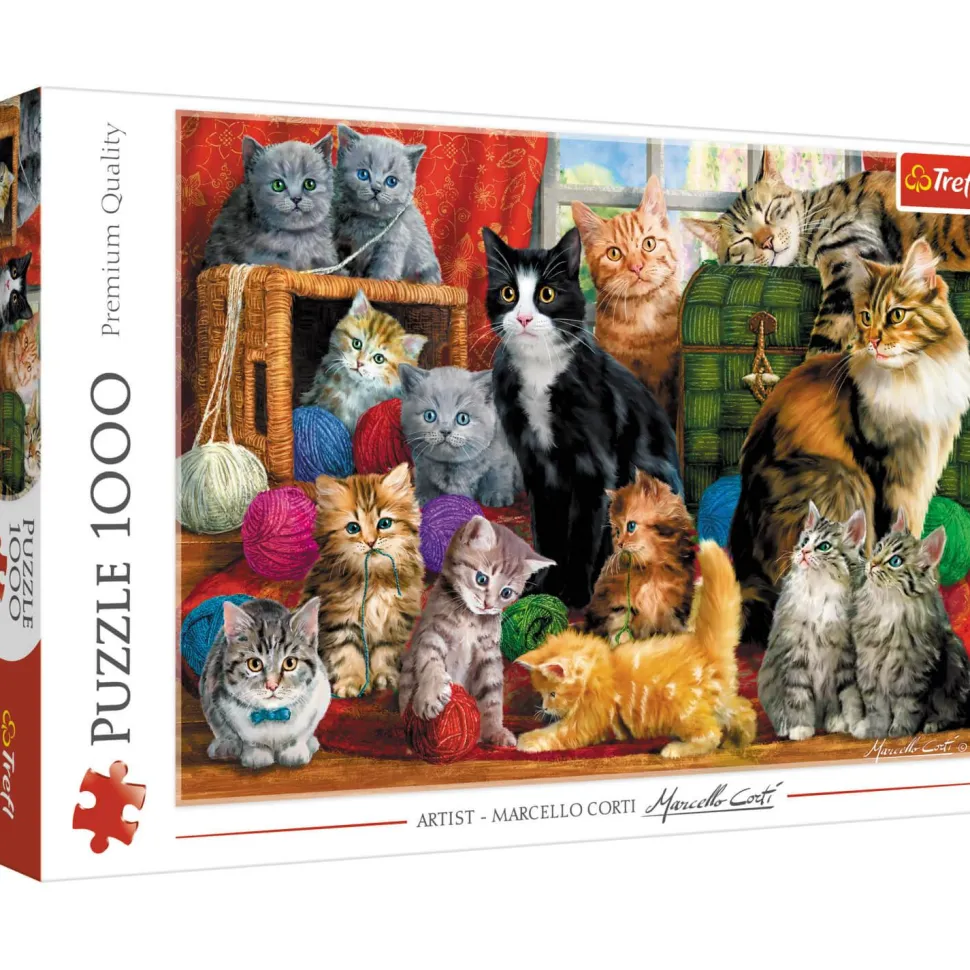 Puzzle 1000 pièces : Rencontre féline - Trefl