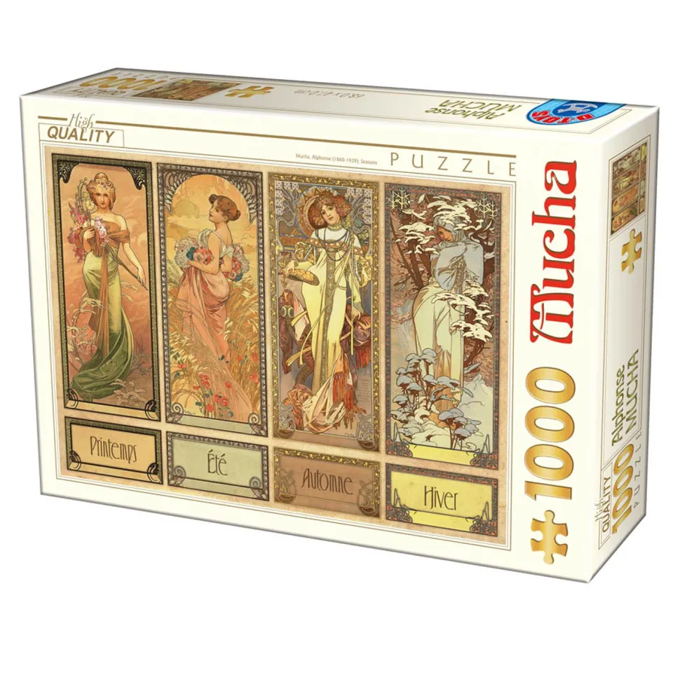 Puzzle 1000 pièces : Saisons, Alphonse Mucha - DToys