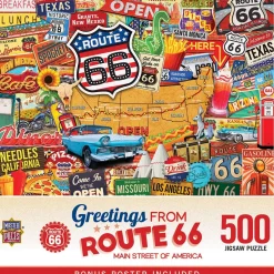 Puzzle 550 pièces : Salutations de - Route 66 - Master Pieces