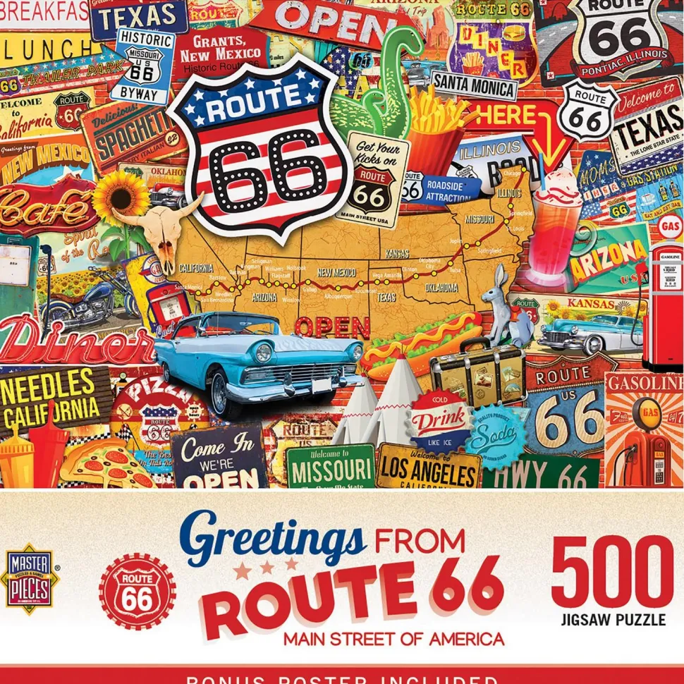Puzzle 550 pièces : Salutations de - Route 66 - Master Pieces