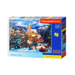 Puzzle 300 pièces : Séance de luge en ville - Castorland