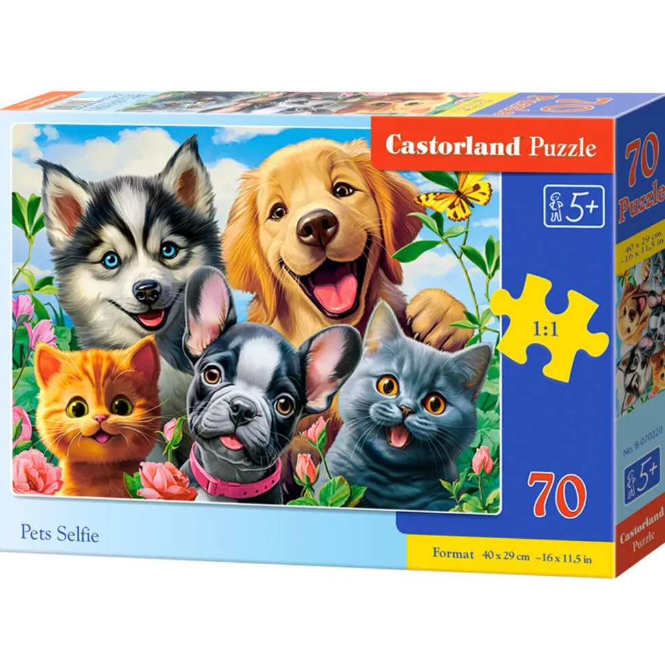 Puzzle 70 pièces : Selfie d'animaux de compagnie - Castorland